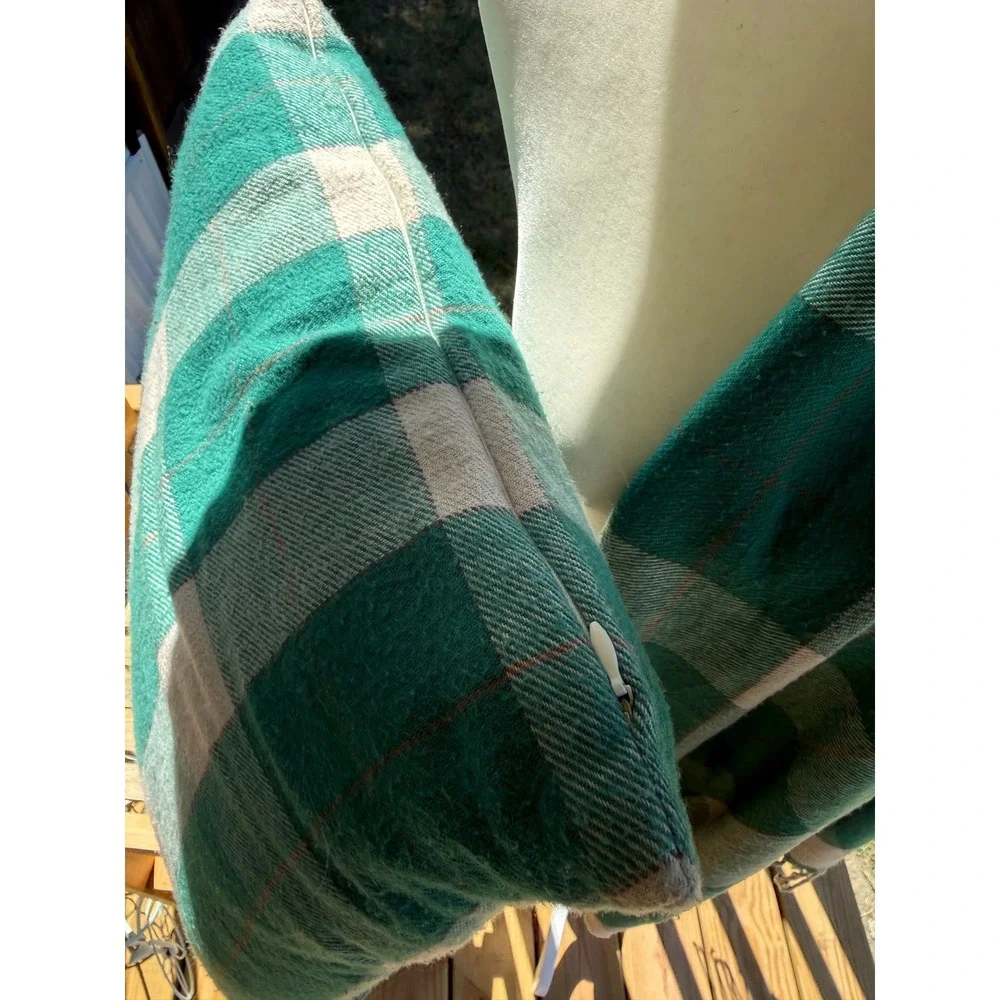 Joann's Throw Blanket Pillow Set OS Green Cream Buffalo Check Plaid 4